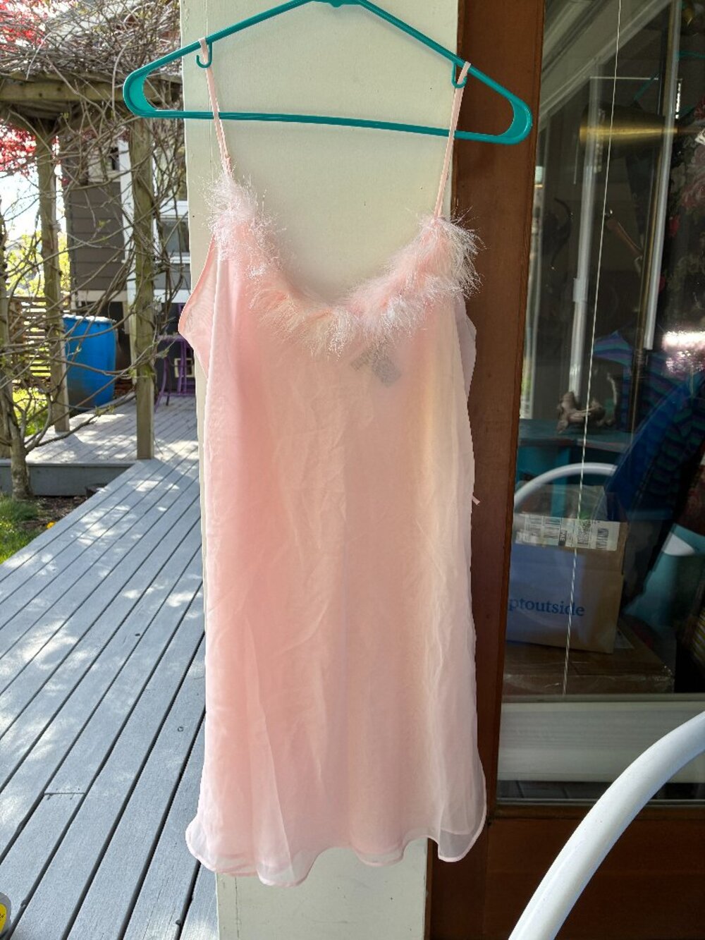Vintage Blush Pink Cheer Chiffon Nightie - Size L